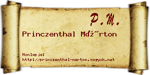 Princzenthal Márton névjegykártya